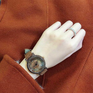 高級感時來運轉手錶女款品牌奢華時尚復古焦糖女士手錶氣質防水潮