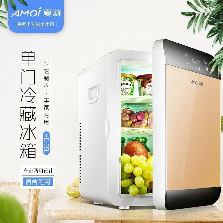 迷你小冰箱冷熱兩用美妝冰箱保鮮家用宿舍母乳小型車載冰箱-創美