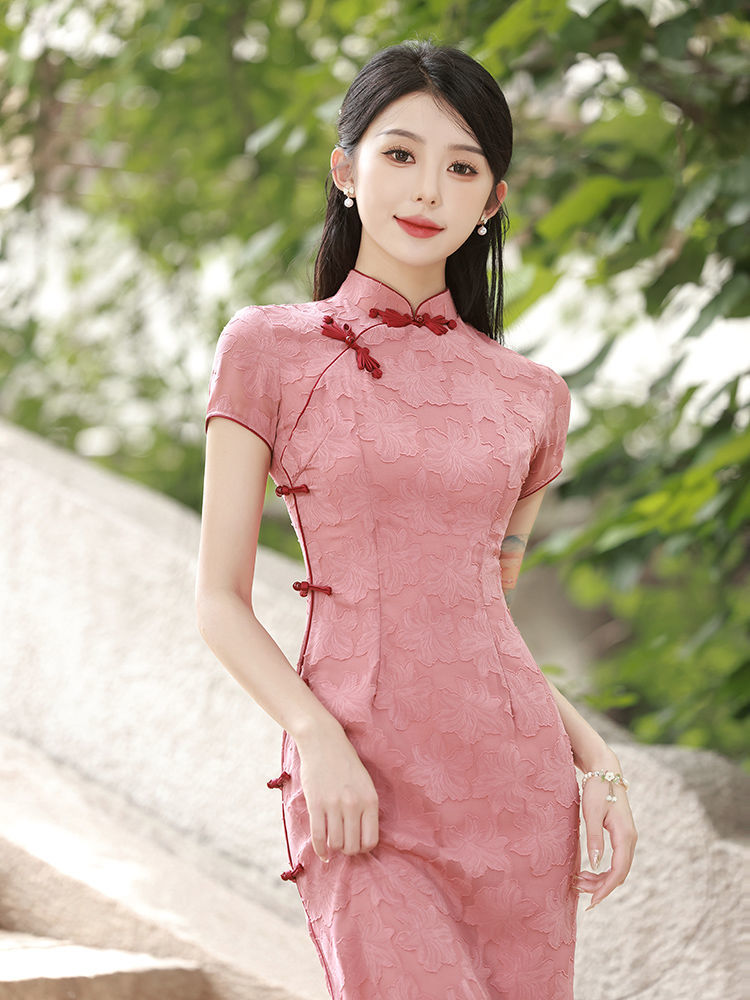 改良旗袍年輕款高階氣質少女夏季復古日常立領新中式連衣裙小清新-創美