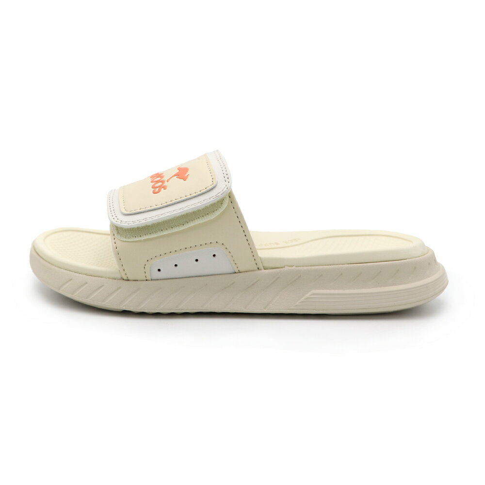 【全館滿額折】 KangaROOS 米白 美國袋鼠 軟Q 魔鬼氈 休閒 拖鞋 女款 J2046【新竹皇家 KW32189】