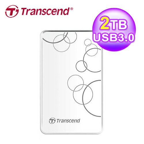 【Transcend 創見】TS2TSJ25A3W 2TB 外接硬碟 USB3.0【三井3C】