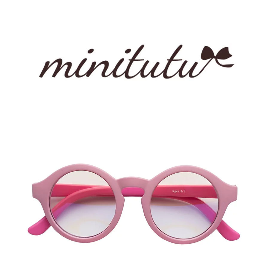 【MiniTutu】兒童藍光眼鏡 幼童藍光眼鏡 (圓框 / 粉)