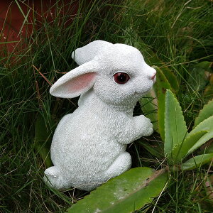 戶外擺件花園造景 露臺花園裝飾庭院陽臺布置造景可愛小兔子擺件仿真動物園藝雜貨小