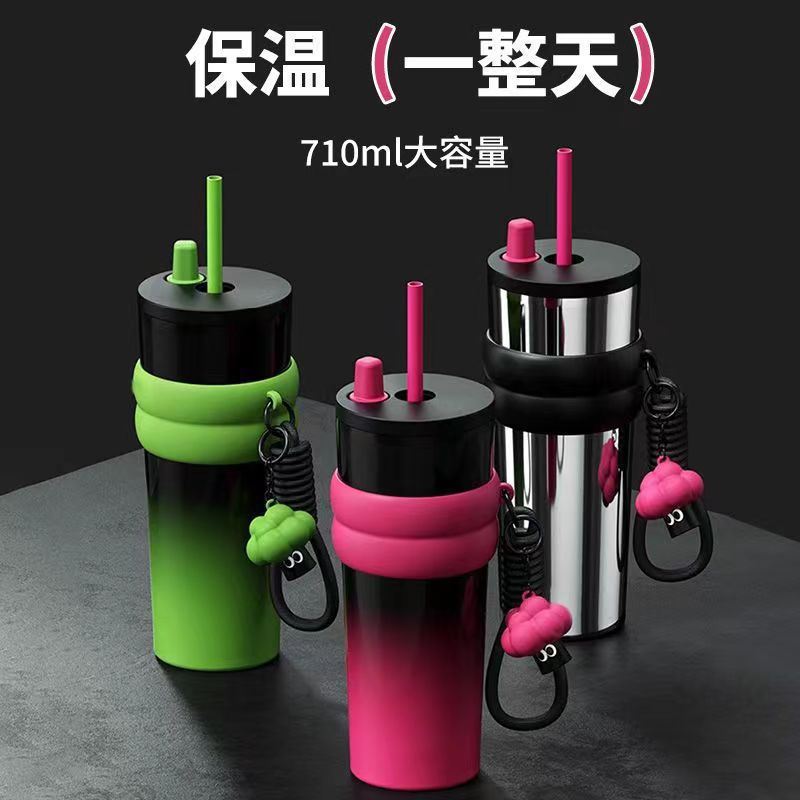 高顏值巨無霸316不鏽鋼吸管水杯