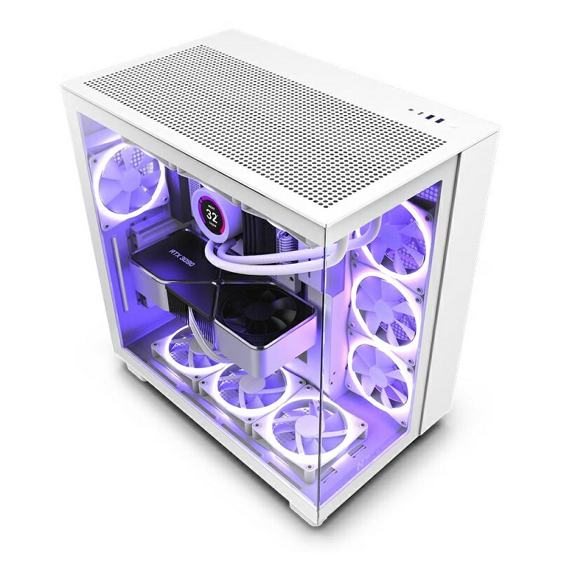 【享最高折300】NZXT 恩傑 H9 Flow 全透側電腦機殼 黑色/白色 2