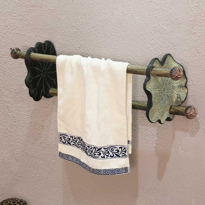 中式仿古浴室裝飾個性復古衛生間洗澡房置物架創意藝術洗手毛巾架
