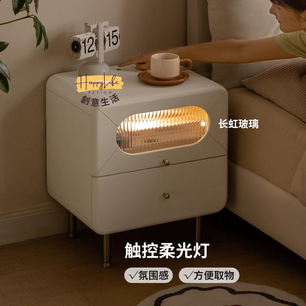 工廠直銷 全實木床頭櫃 奶油風高級感櫃子 現代簡約白色床邊櫃子 家用臥室櫃子 小型抽屜櫃子新店開業 全館折扣 售後保障 優選/免運