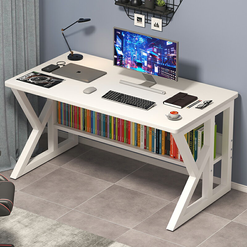 家用電競桌椅套裝臥室簡約現代臺式電腦桌鋼木書桌經濟型租房桌子