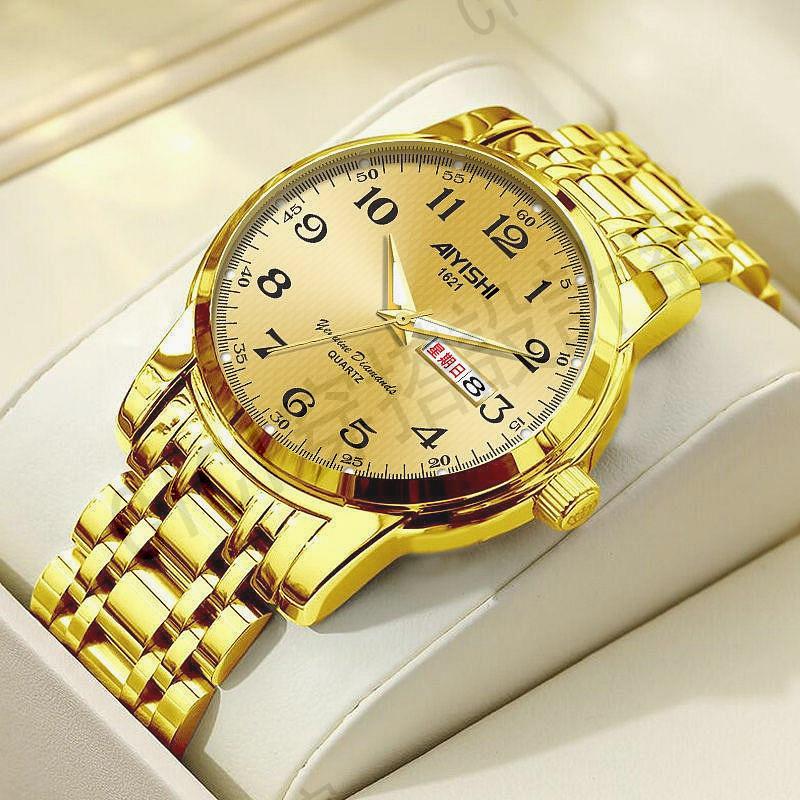 《下單》瑞士全自動機械錶中老年送禮雙日曆夜光防水男士手錶鋼薄時尚【亞德機械五金家居】 8