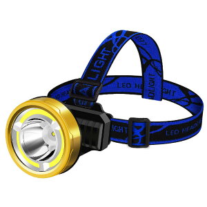 LED雙光源COB頭燈家用遠射便攜長續航夜釣頭戴式探照燈
