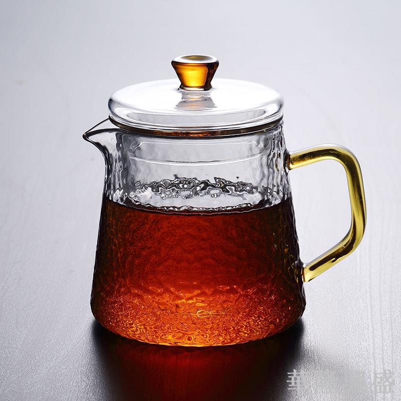 茶壺耐熱玻璃茶水分離泡煮兩用日式錘紋防爆煮茶器茶具套裝家用