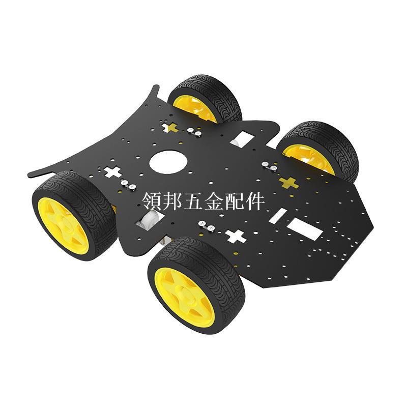 4WD智慧小車機器人底盤套件DIY四驅亞克力鋁合金屬底板TT馬達電機[領邦五金配件]