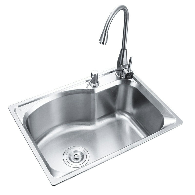 304不銹鋼水槽單盆 洗菜盆/池單槽廚房水槽加厚大單槽加厚洗碗池 3