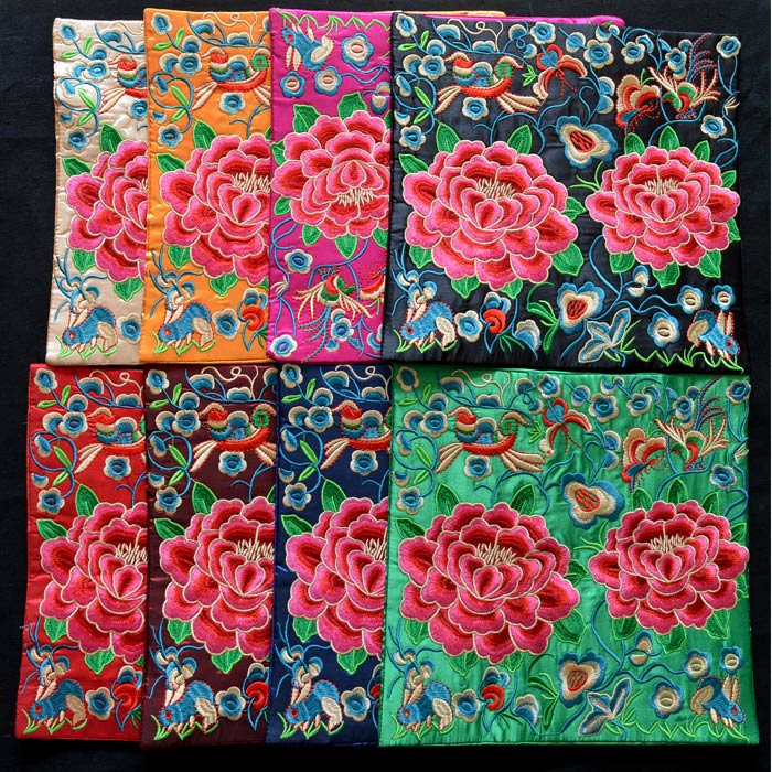 中式民族風繡片牡丹花紅色工藝刺繡鼠標墊電話墊 外事禮品 1