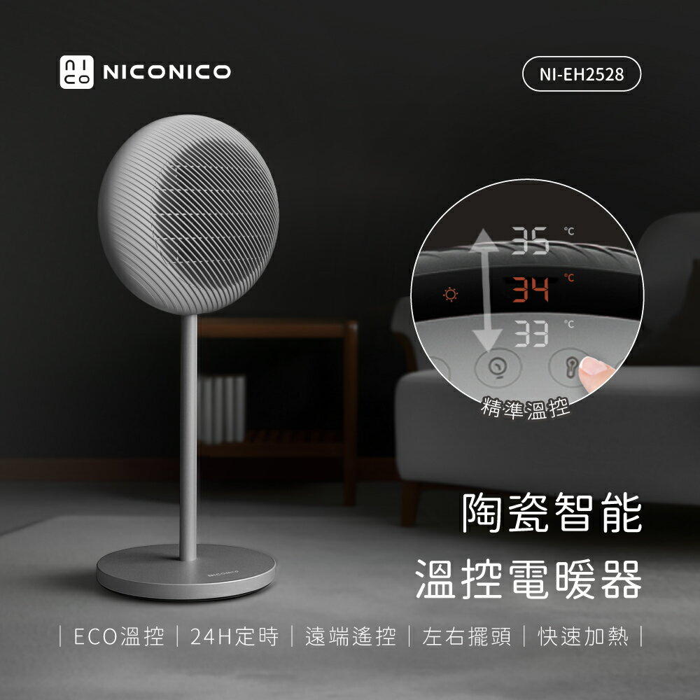 【NICONICO】陶瓷智能溫控電暖器NI-EH2528