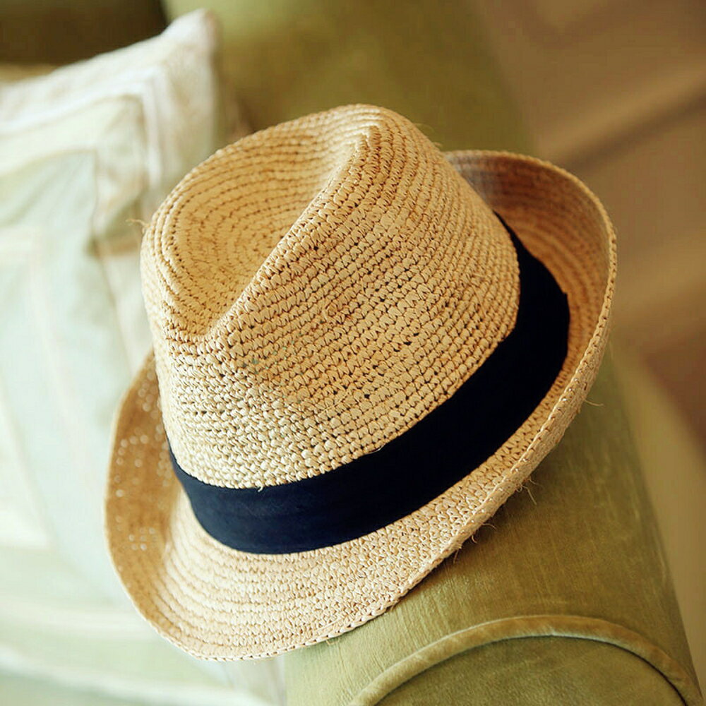 ✤宜家✤時尚夏日遮陽草帽 可折疊沙灘遮陽帽8