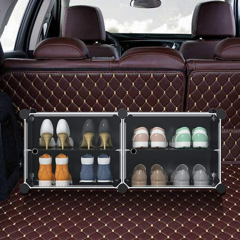 車載鞋盒收納透明汽車后備箱車用車內放鞋子收納新款鞋架床底鞋柜