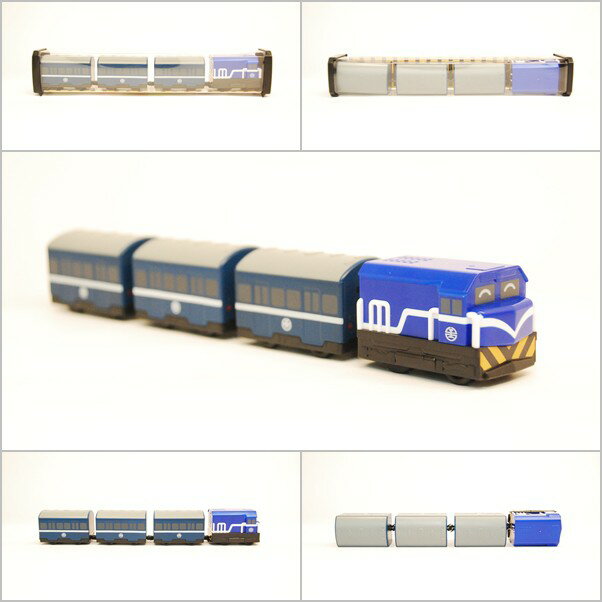 台鐵藍皮解憂號列車 R100型(藍) 普通車 鐵支路4節迴力小列車 迴力車 火車玩具 QV008T3 TR台灣鐵道