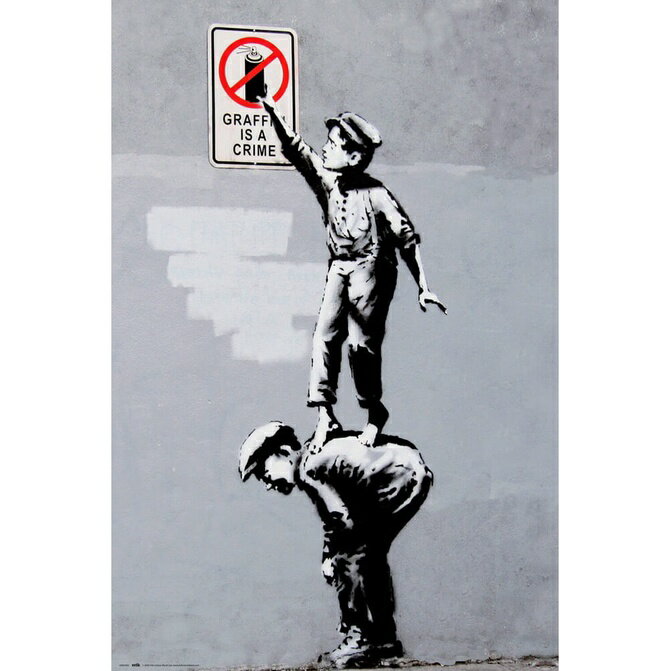 【Banksy】 班克西GRAFITTI IS A CRIME 進口海報 居家裝飾 牆壁裝飾