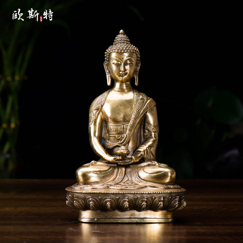 歐斯特 藏傳佛教用品 國產佛像 7寸黃銅 阿彌陀佛 佛像