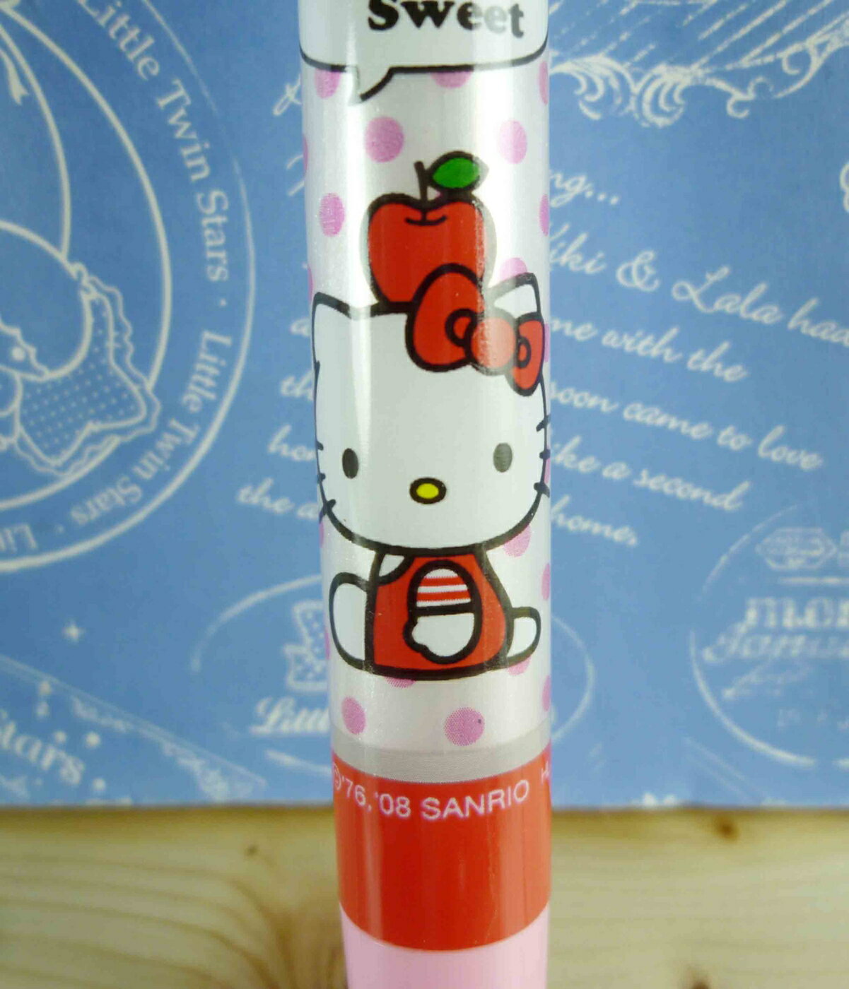 【震撼精品百貨】Hello Kitty 凱蒂貓 KITTY多色原子筆-6色-蘋果圖案-粉色 震撼日式精品百貨