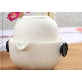 【快客杯-手抓壺-雪花釉-一壺一杯旅行包/套-1套/組】旅行辦公功夫茶具套裝 便攜快客杯 蓋碗茶壺 手把壺-7501017