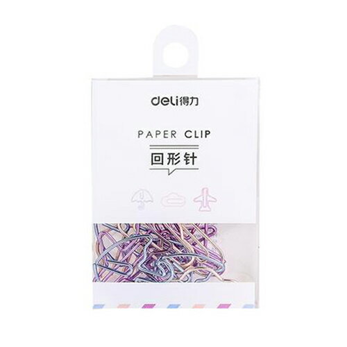 得力 Deli 彩色造型迴紋針 12支入 /盒 W0055【APP滿額下單10%點數(單一帳號最高1500點)】8/31止