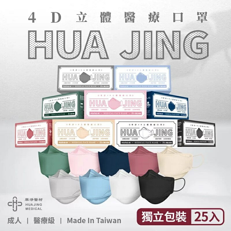 【合生藥局】華淨4D立體醫用口罩 (未滅菌) 25入/盒  多色可選