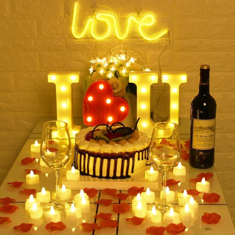 浪漫驚喜燭光晚餐道具生日裝飾場景蠟燭求婚創意布置用品周年表白 幸福驛站