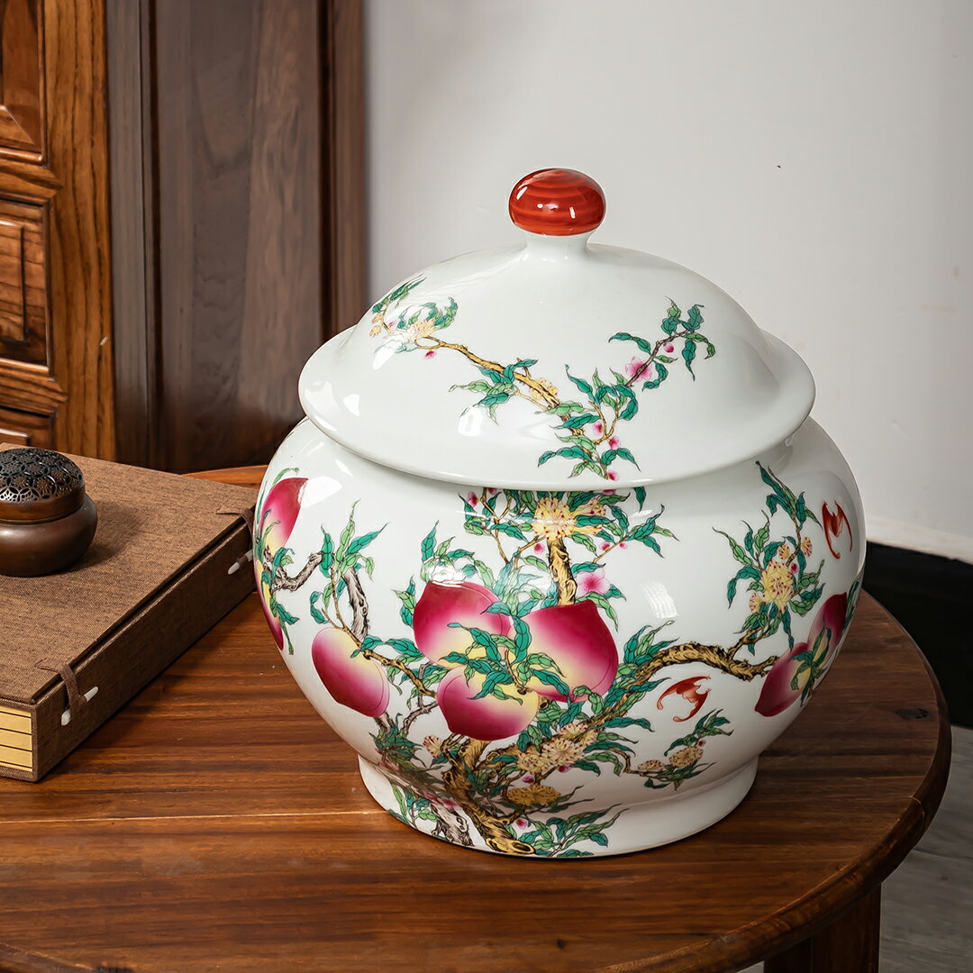 大明嘉靖年 粉彩 龍鳳呈祥 將軍罐 高40cm T17R02A