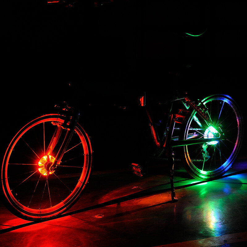 自行車花鼓燈炫彩警示燈魔幻風火輪裝飾燈A108非剎車燈