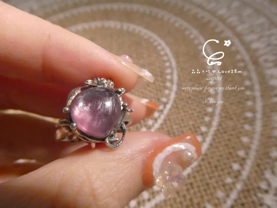 紫鋰雲母s925純銀戒指 紫鋰雲母 純銀戒指 925純銀 晶晶工坊-love2hm  46221