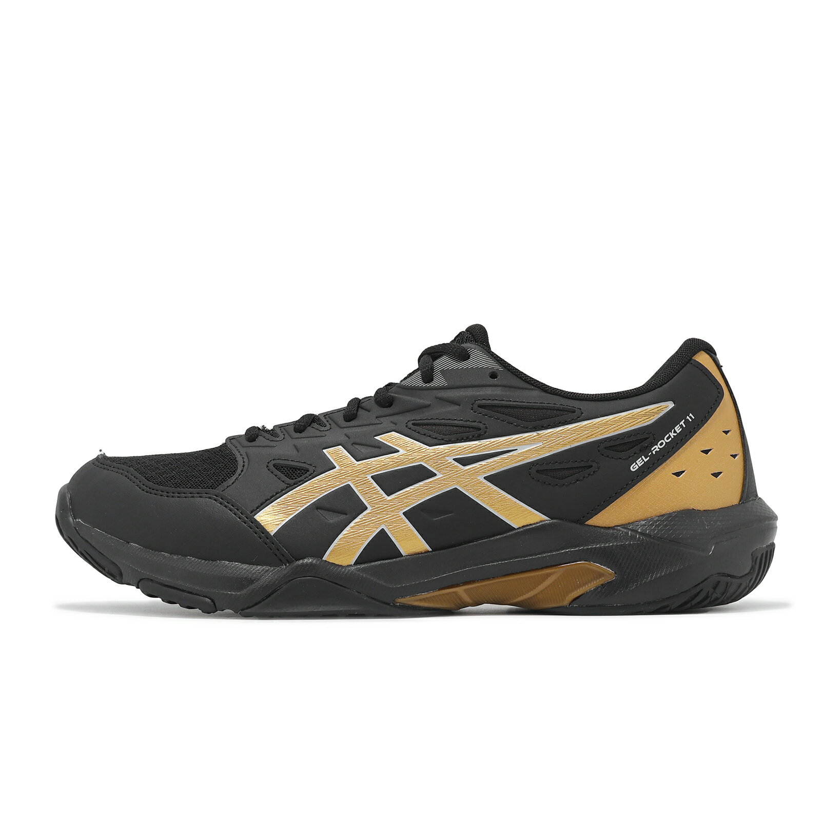 Asics 排球鞋 GEL-Rocket 11 2E 男鞋 寬楦 黑金 抓地 室內運動 羽排鞋 亞瑟士 1071A094005