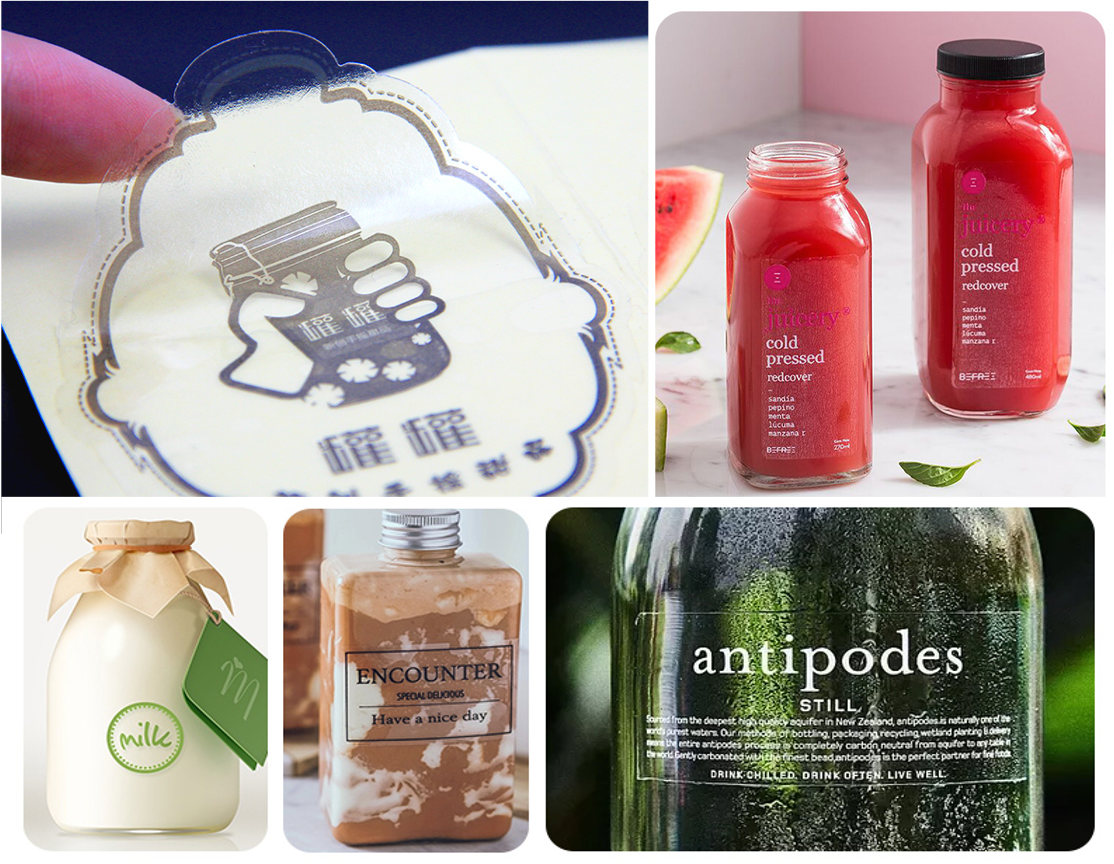 防水防油透明/透明磨砂PVC標籤貼紙,不易撕破,不易留紙屑,單色印刷/彩色印刷/燙金/燙銀/燙紫...(可客製)