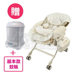 Combi 康貝 Letto電動安撫餐椅搖床LX款-法國香草【送Pro高效消毒烘乾鍋x1(顏色隨機)+基本蚊帳x1】【悅兒園婦幼生活館】