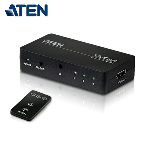 【ATEN 宏正】3埠 HDMI 影音切換器 (VS381)【三井3C】