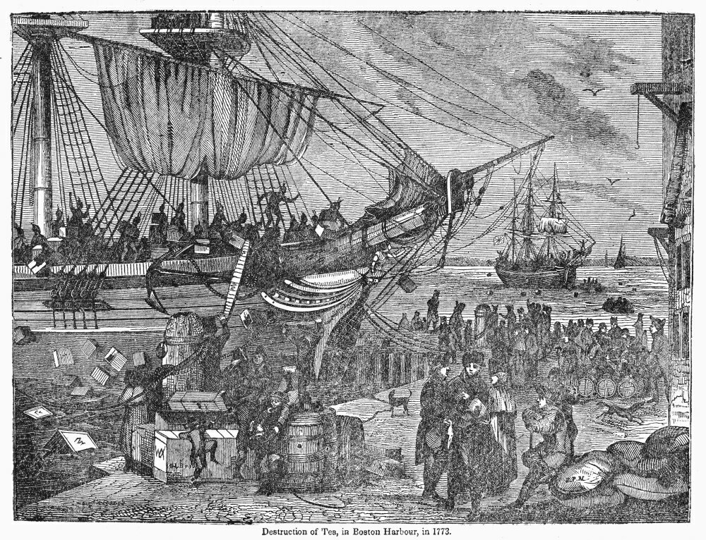 Posterazzi: Boston Tea Party 1773 Nemptying The Tea Into Boston Harbor ...