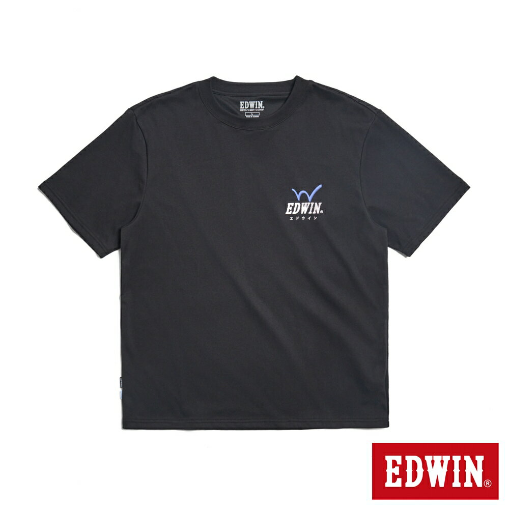 EDWIN 速度印花短袖T恤-男款 黑色