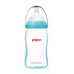 貝親 PIGEON 矽膠護層寬口母乳實感玻璃奶瓶160ml/藍 P26736B【紫貝殼】