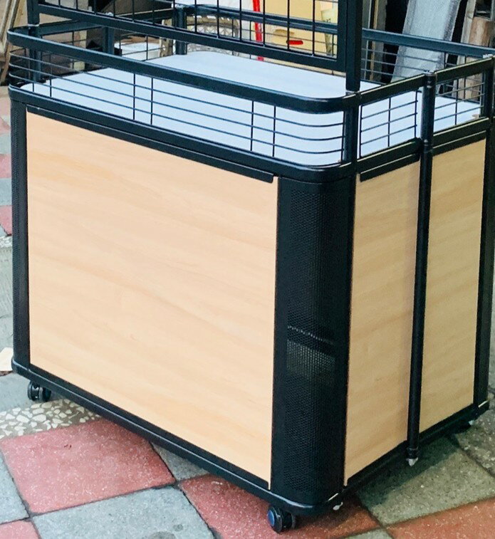 木紋系列烤漆圓弧拍賣車/花車/販賣台/展示車/展示台 2種顏色、2種尺寸可選(長120cm) 1