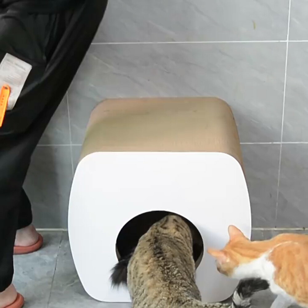 【台灣現貨】加高加大貓抓板 椅子磨爪板 貓抓神器 加強耐用耐磨 白色貓咪睡椅子 7