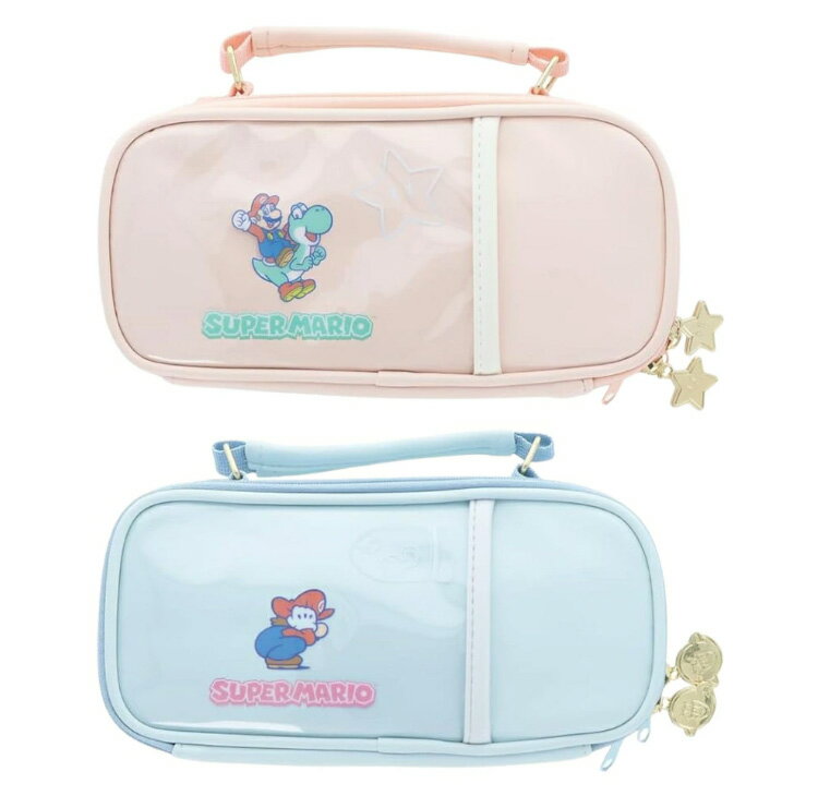 【全館95折】瑪利歐 皮革 鉛筆袋 鉛筆盒 收納袋 手提 高質感 雙層 文具 Mario LOFT 日本正版 該該貝比日本精品