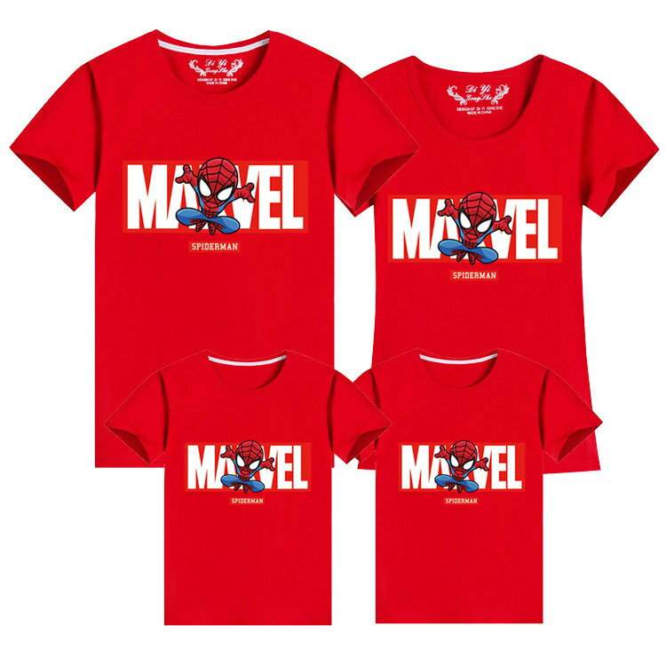 親子裝 純棉T恤 蜘蛛人短袖T恤 短T 全家福 團體服 童裝一家三口 一家四口 全家裝 母女裝 班服 櫻桃嚴選 1 親子裝 純棉T恤 蜘蛛人短袖T恤 短T 全家福 團體服 童裝一家三口 一家四口 全家裝 母女裝 班服 櫻桃嚴選 1