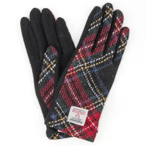 現貨- 日本製～HARRIS TWEED 哈里斯 經典格紋 羊毛 手套 保暖 女款