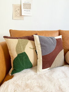 現代簡約客廳沙發靠墊 加厚家用幾何刺繡圖案抱枕 可機洗床上枕頭 廚房小物 居家小物 家飾