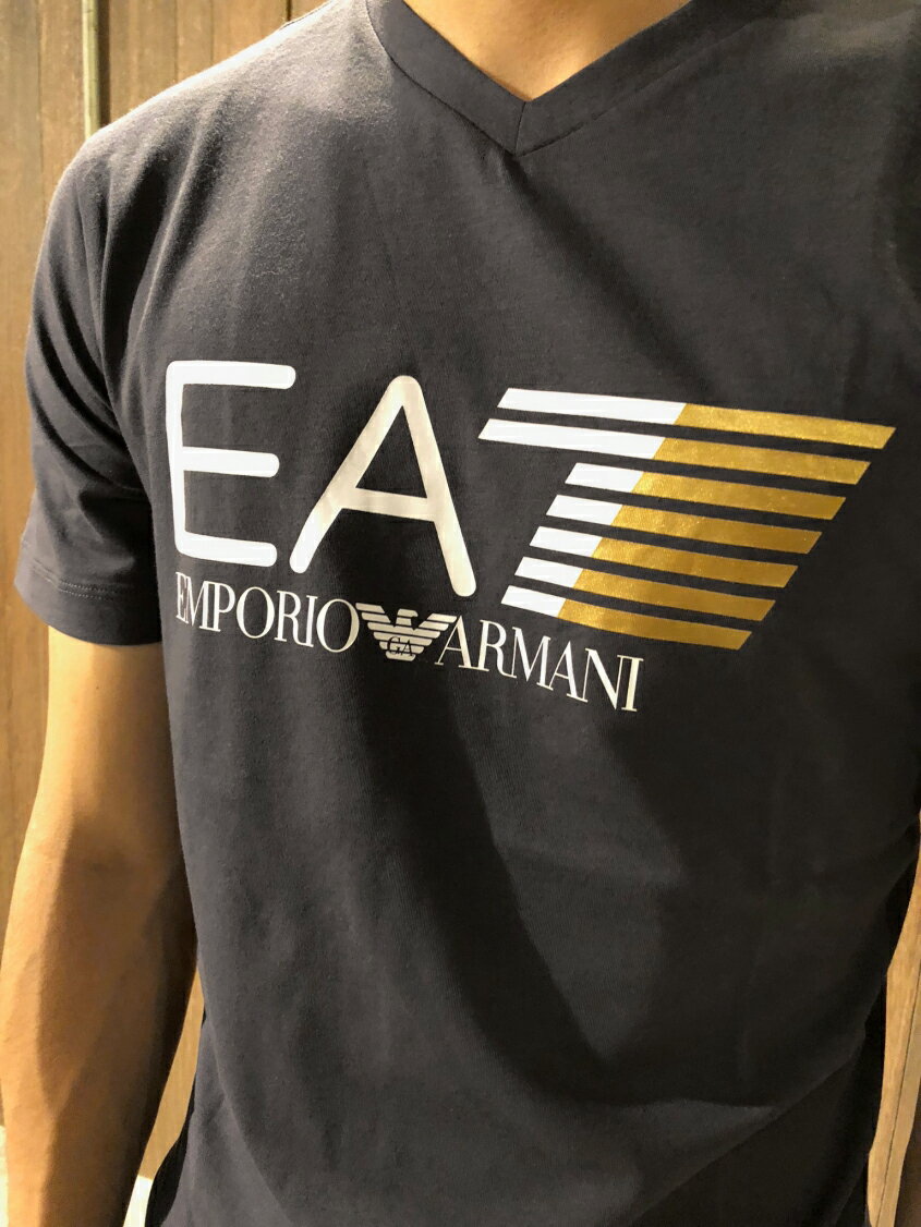 美國百分百【全新真品】Emporio Armani EA7 V領短袖T恤logo T