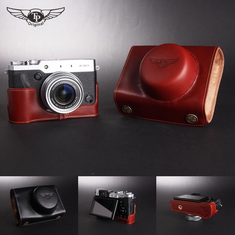 【最低價】【公司貨】【免運】原創 真皮手工fujifilm富士X30相機包 手柄 X30皮套 保護套