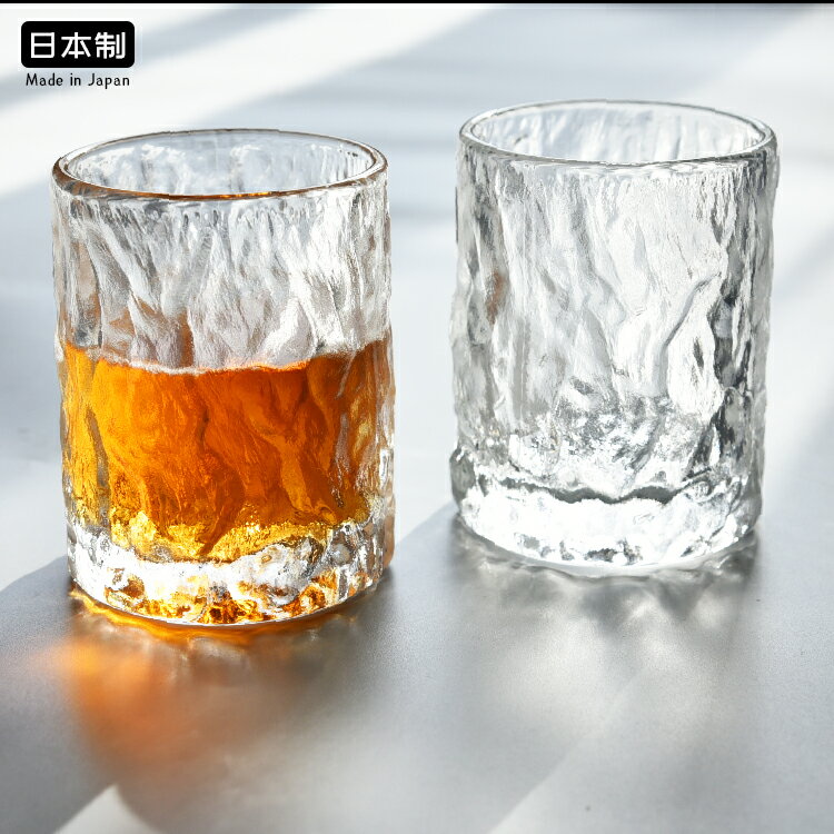 日本進口aderia津輕初雪鳴門杯日式錘紋玻璃茶杯啤酒透明冰川杯子