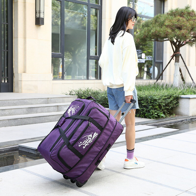 牛津布拉桿包大容量折疊旅行包男女通用外出旅遊防潑水商務登機包