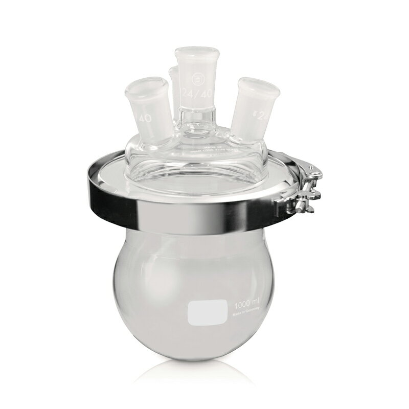 《台製》四口反應槽 圓底 日規 Flask, Reaction, Spherical (whole set)